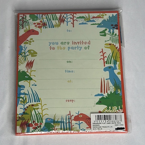 🐼 3/$25 dinosaur party invitations - Picture 2 of 2